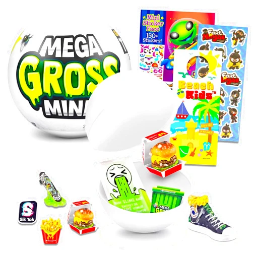 Game Party Zuru 5 Surprise Mini Brands Mega Gross Minis Mystery Set - Surprise Mini Gross Toys Mystery Bundle with Stickers and More (Collectible Mini Toys)