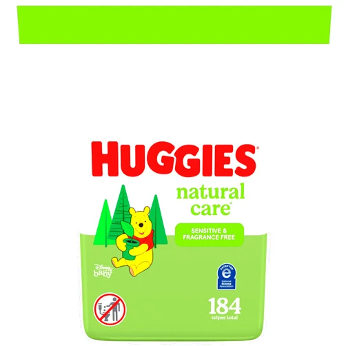 Huggies Natural Care Sensitive Baby Wipes, Unscented, Hypoallergenic, 99% Purified Water, 1 Refill Pack (184 Wipes Total)