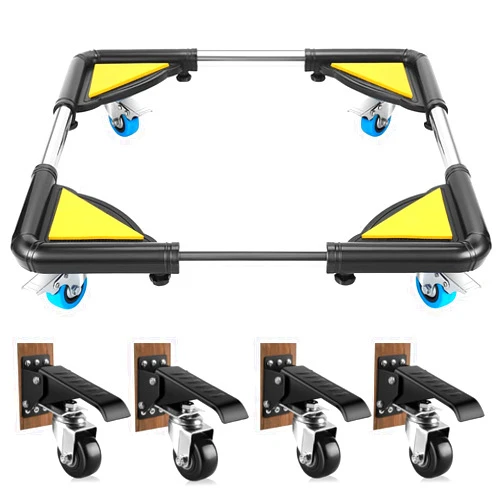DOZAWA 900 LBS Workbench Casters (4 PK) and Telescopic Furniture Dolly Black