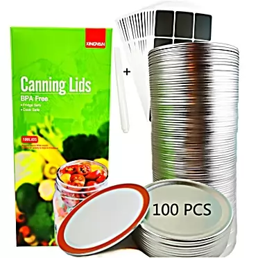 XINGYAN 100-Count Thickened Canning Lids, Upgraded Wide Mouth Canning Lids for Ball and Kerr Jars - Split-Type Metal Mason Jar Lids for Canning - Food Grade Material, Leak Proof and Secure Canning Jar Lids