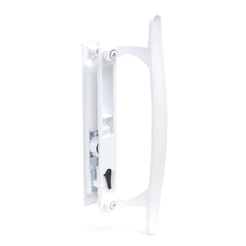 G.A.S Hardware PGT Flush Mount Non-Keyed White Sliding Glass Door Lock with Handle, 6-5/8