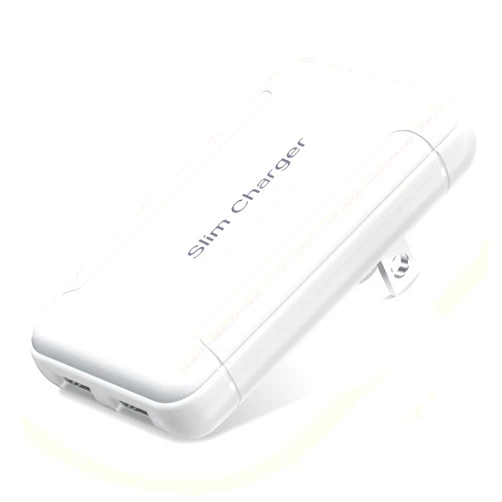 OKRAY Charger Block, OKRAY Flat Dual USB Wall Charger with Foldable Plug, 5v/3a Fast Charging Block Extra-Slim Portable 2 USB-A Ports Phone Plug Adapter for iPhone 13 12 11 XR XS iPad, Samsung GalaxyS23 A35