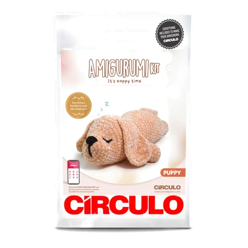 CÍRCULO Circulo Amigurumi Crochet Kit - It's Nappy Time - All Included, Easy Instructions - Crochet Kit for Beginners - Crochet Set - Animal Crochet Kit, Premium Amigurumi Yarn for Crocheting – Puppy