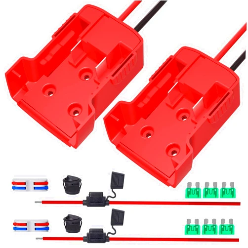 Kzreect Power Wheels Adapter for Milwaukee M18 Battery Adapter, 18V Power Wheels Battery Converter Kit with Fuses Holder and Switch, Wire Terminals, 12AWG Wire for RC Car DIY Adapter Set (1 Pack)