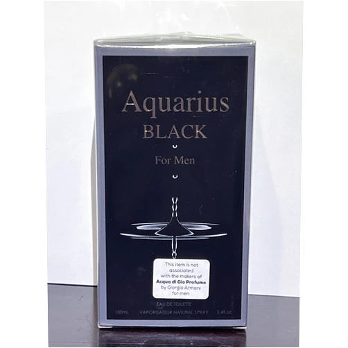 Generic Aquarius Black Mens Designer Inspired EDT Cologne for Men, 3.4 Fl Oz.
