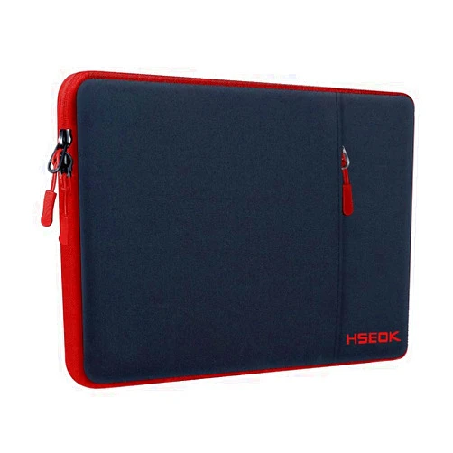 Hseok Laptop Case 15.6 Inch Sleeve, Shockproof Protective Water Repellent with Accessory Pocket,Compatible with Mac Pro 16 inch 2025-2019, Sleeve Bag for Most 15 15.6 16 Notebooks,Black&Red
