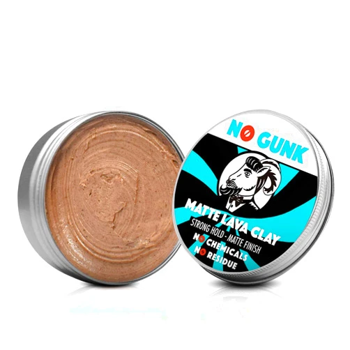 NO GUNK Matte Lava Clay - 100% Natural Hair Styling Clay For Men - Strong Hold - Natural & Organic Ingredients (Original, 10g) Original 10g