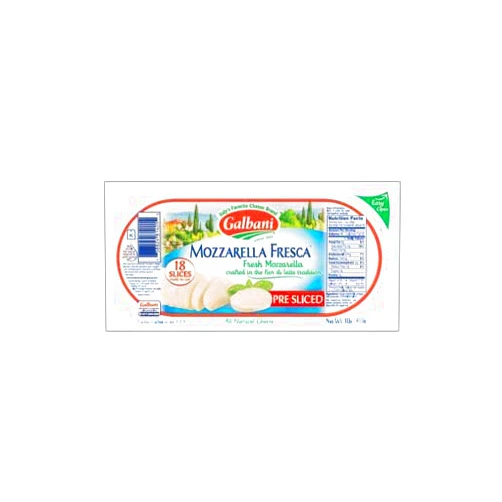 Galbanino Galbani Fresh Mozzarella Cheese Pre-Sliced Log, 16 Ounce -- 6 per case.