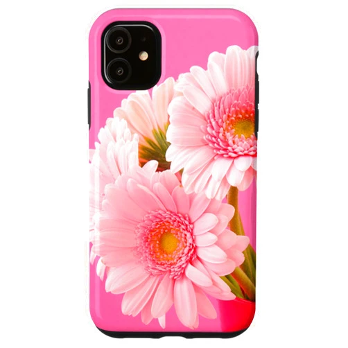TAYEGU Daisies Flowers Floral Pink Gerber Daisy Flower Floral Flowers Daisies Gerbera Case for iPhone 11