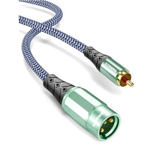 RAWAUX RCA to XLR Cable 1M, Unbalanced Microphone Cable RCA Male to XLR Male 3 Pin Hifi Stereo Audio Cord Nylon Braided Patch Cable for CD Player, Speaker, Condenser, Mic Mixer, Amplifier 3.3ft