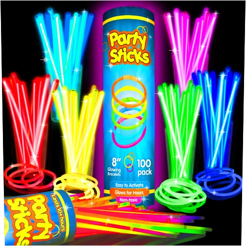 PartySticks Glow Sticks Bulk Party Favors 100pk - 8