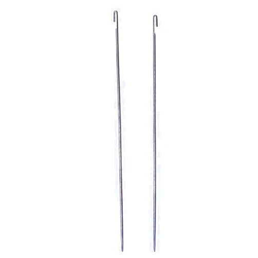 UUYYEO 2 Pcs Metal Beading Needles Bead Crochet Hooks Beaded Needles Steel Wood Bead Needle Threader Jewelry Making Tools