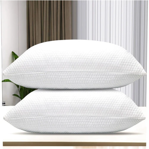 Nctoberows Bed Pillows for Sleeping, Shredded Memory Foam Pillows Standard Size Set of 2 Pack Adjustable Cooling Pillows for Side and Back Sleeper with Washable Removable Cover.