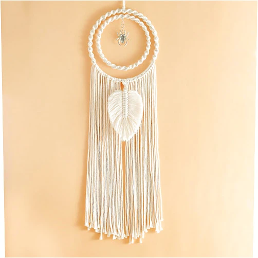 Aniaoie Macrame Dream Catcher with Spider Pendant for Girl, Boho Tassels Dreamcatcher for Bedroom, Handmade Nursery Room Wall Hanging, Bohemian Home Decoration