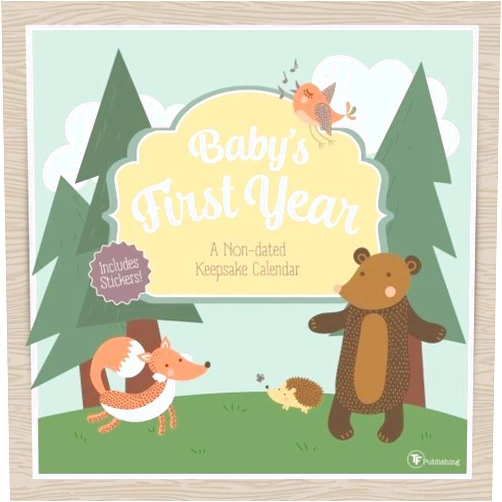Baby's First Year Perpetual Calendar Baby's First Year Undated Keepsake Calendar with Stickers Woodland Forest