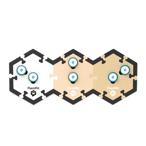 FluentPet Neutral Speak Up Get Started Bundle with Beige HexTiles 3-Pack, Speak Up Button 6-Pack, and Edge Pieces (Set of 32)
