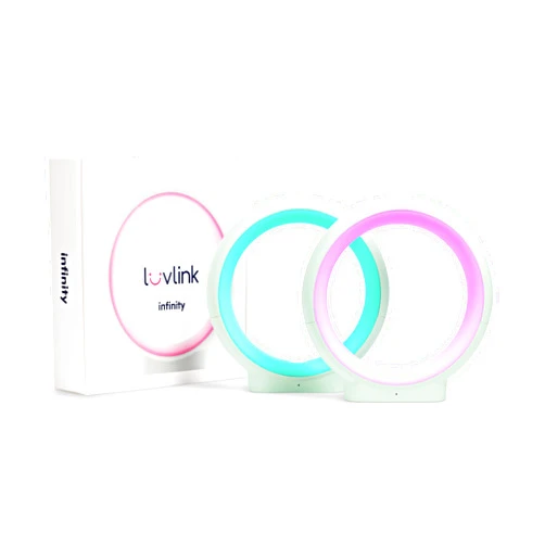 LuvLink Infinity Lamp v2 Award Winning Friendship Lamp - Simple Bluetooth Setup (Set of Two, Mint)