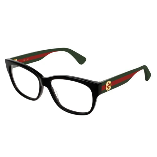 Gucci GG 0278O 011 Black Plastic Rectangle Eyeglasses 55mm, 55-15-145