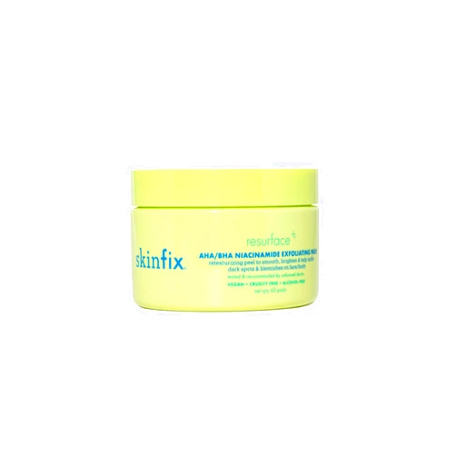 Skinfix Resurface+ AHA/BHA Niacinamide Exfoliating Pads: 2% Salicylic Acid (BHA) + AHAs & Niacinamide to Target Rough Texture, Spots, Fine Lines & Acne-Prone Skin, 60 Pads