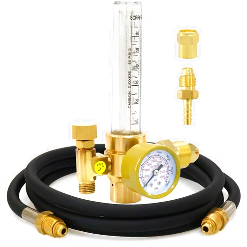 Vaphy Argon CO2 Flow Meter Gas Regulator Gauge with 6.6Ft Gas Hose for MIG Welding TIG welder