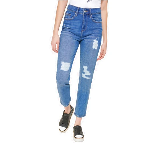 KARL LAGERFELD Paris Womens High Rise Above Ankle Straight Leg Jeans Blue 16