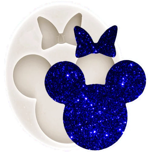 MINFEIDMS Mouse Head Bow Silicone Fondant Molds For Cake Decorating Cupcake Topper Candy Chocolate Gum Paste Polymer Clay