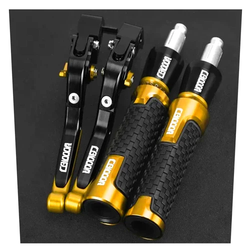MINGMEISMU Clibrv Motorcycle Grips Adjustable Folding Clutch for Honda CB1000R CB 1000R CB1000 R 2008-2016 2017 2015 2014 2013 2012 Motorcycle Brake Clutch Levers Handlebar Grip Handle Ends(Half-Gold)