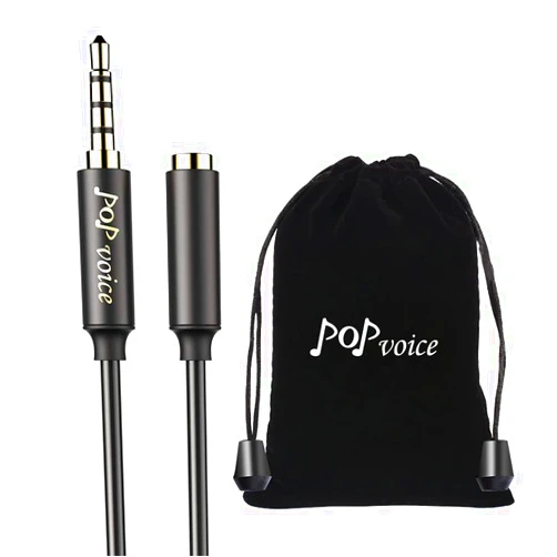 PoP voice 8 Feet 3.5mm Stereo Audio Microphone Headphone Extension Cable Male to Female