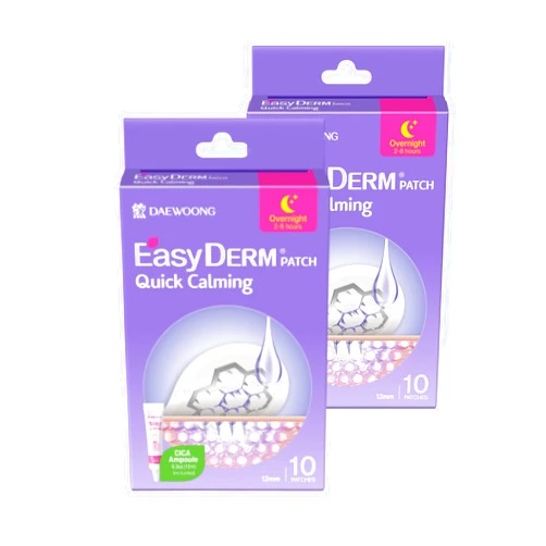 DWEasyDerm Quick Calming Magnesium Patches(20 patches) with Cica Ampoule - Intensive Care, Pimple patches, Hydrocolloid Band, Zits Spot care Overnight Home Care 2-8 hours, New boxs types