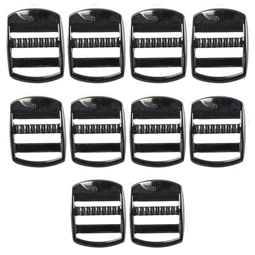 Diyhub 10Pcs Zinc Alloy Buckles, 3/4inch Gunmetal Ladder Lock Slider Adjustable Rucksack Strap Buckles for Backpack Strap Accessories