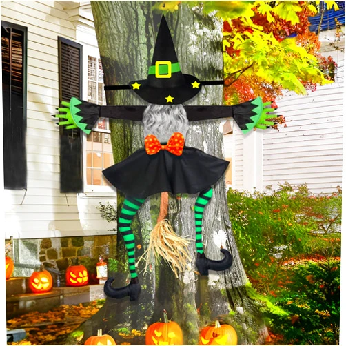 KUJAIS Crashing Witch Halloween Decorations Outdoor: 43