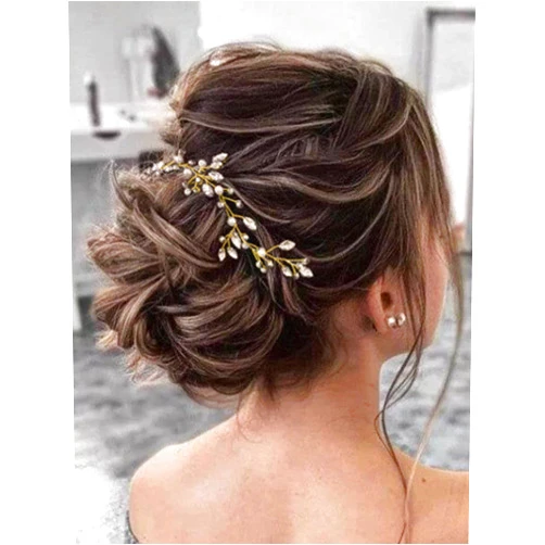 Jakawin Bride Rhinestone Wedding Hair Vine Crystal Hair Piece Bridal Hair Accessories for Women HV191
