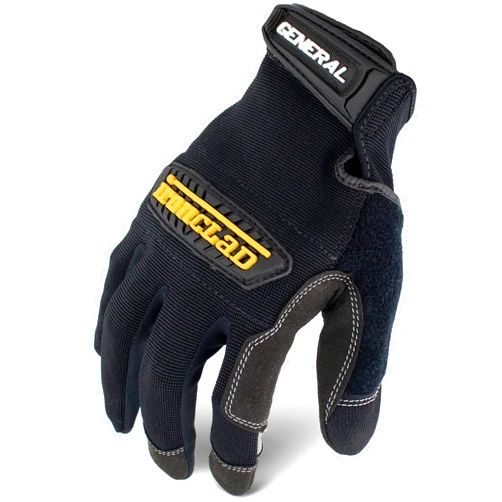 Ironclad General Utility Work Gloves GUG, All-Purpose, Performance Fit, Durable, Machine Washable (1 Pair) Black