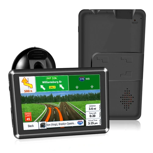 Maeysiph GPS Navigator for car，Touch Screen Car GPS System，Voice Turn Direction Guidance, GPS Navigation for Car Support Speed Red Light Warning, Support MP4, Music and Games.Free Lifetime Map Update(5inch)