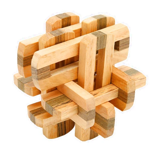 Agatige Interlocking Toy,Wooden Puzzles Games Double Color Elderly Brain Teaser Lock for Preventing Alzheimer