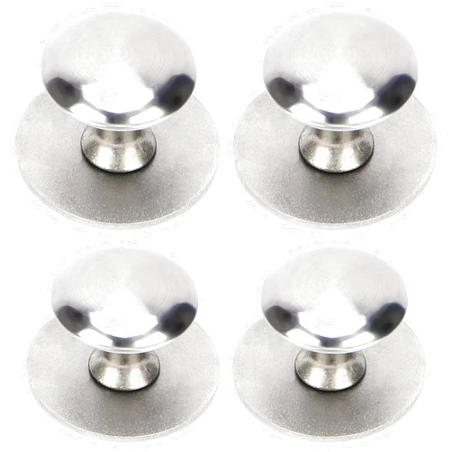 KuuGuu 4 PCS Self-Stick Drawer Knobs Stainless Steel Instant Cabinet Handle Pulls with Mounting Screws No Punching Peel Drill Free with for Kitchen Glass Cabinet Cupboard Drawer (Brushed Silver)
