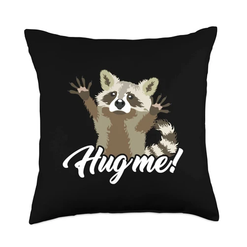 Waschbär Marder Geschenk für Damen Cute Raccoon Marten Raccoon Hug Me Throw Pillow