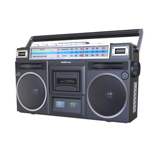 Audiocrazy Retro Boombox Cassette Player AM/FM Shortwave Radio, Portable Cassette Tape Player Recorder, Wireless Streaming, USB/Micro SD Slots Guitar/Aux in, Convert Cassettes to USB Classic 80s Style