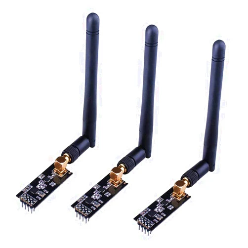AITRIP 3pcs Wireless Transceiver Module, RF Transceiver Module, 2.4G 1100m NRF24L01+PA+LNA SMA Antenna for Raspberry Pi Arduino KY67
