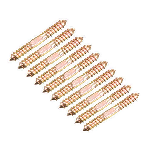 UXCELL 10x80mm Hanger Bolts, 12pcs Double Ended Self-Tapping Thread Dowel Screws for Wood Connecting