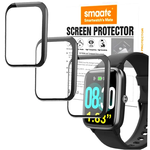 Smaate Compatible with GRV FC1 1.83” Smartwatch, 3D Screen Protectors, 3 Piece, Full Coverage, Anti-shatter