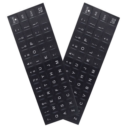 MUBUY-GOL 2 Pack Universal English Keyboard Stickers, Black Background with White Lettering for Computer Laptop Notebook Desktop, Replacement Computer Keyboard Stickers (English)