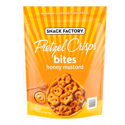 Snack Factory Pretzel Crisps Bites Honey Mustard 27 Ounces (Pack of 2)