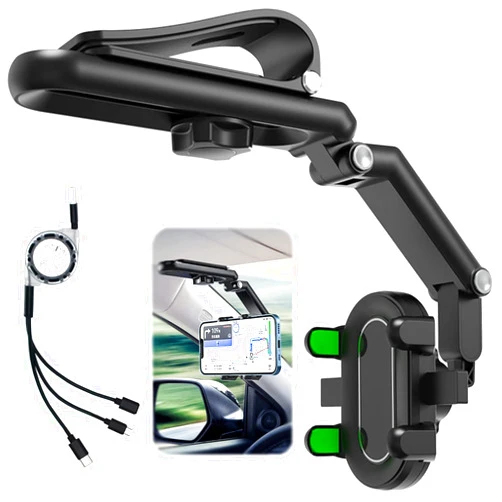 DOUBFIVSY 360 Rotatable Car Sun Visor Phone Holder, Compatible with iPhone 13 Pro Max/13 Pro/13/12 Pro Max/12 Pro/12, Galaxy z fold 3/ S21/S22, Stylish and Practical