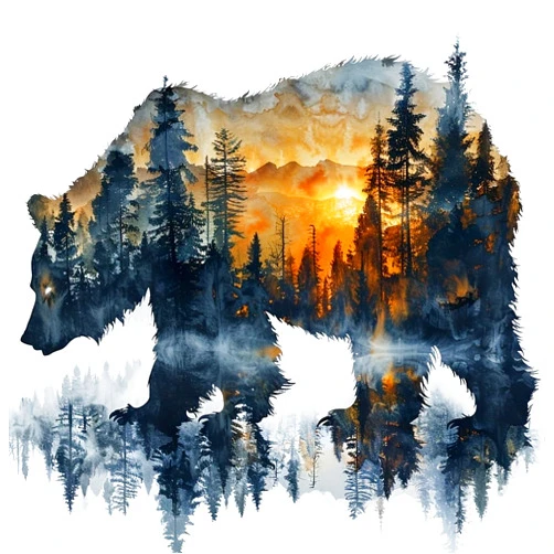 DIYCYCY Forest Bear Diamond Art Kits for Adults,DIY 5D Diamond Painting Kits for Beginners, Round Full Drill Diamond Dots Paintings,Diamonds Pictures Gem Art for adults Crafts Home Decor 13.78x13.78in
