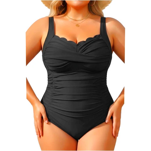 Aqua Eve Womens Plus Size One Piece Swimsuit- Tummy Control Bathing Suit Full Coverage Swimwear