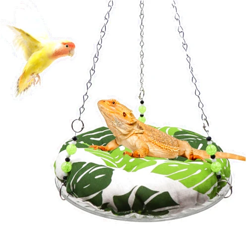 Slepceub Reptile Bed，Reptile Hammock Swing Hanging Bed, Lizard Swing Toy, Lizard Bed, Reptile Lounger Terrarium Hanging Hammock for Bearded Dragon Lizard Gecko Chameleon Parrot Hamster Small Pets