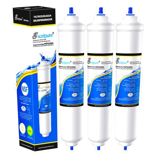 EXCELPURE RWF0300A Inline Water Filter Replacement for GE GXRTDR, 4378411RB, Samsung HAFEX/EXP, DA29-10105J, Whirlpool WHKF-IMTO, IC-100A, For Refrigerator, IceMaker, RVs, Marines, 3PACK