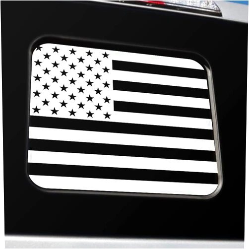 BocaDecals Precut Rear Middle Window American Flag Decal Accessory Made in USA Compatible with and Fits F150, F250, F350 (White)