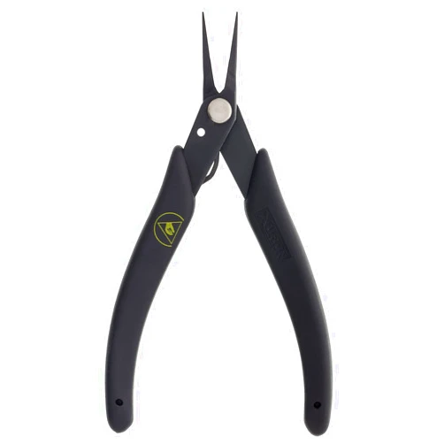 Xuron - 450SAS Tweezer Nose Pliers - Serrated, ESD Safe Grips